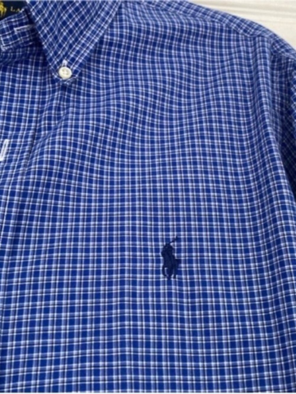 Polo Ralph Lauren Men's Long Sleeve Dress Button Down Shirt Blue size Large - Picture 12 of 14